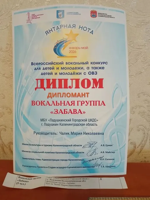 Гала-концерт участников Всероссийского вокального конкурса "Янтарная нота".